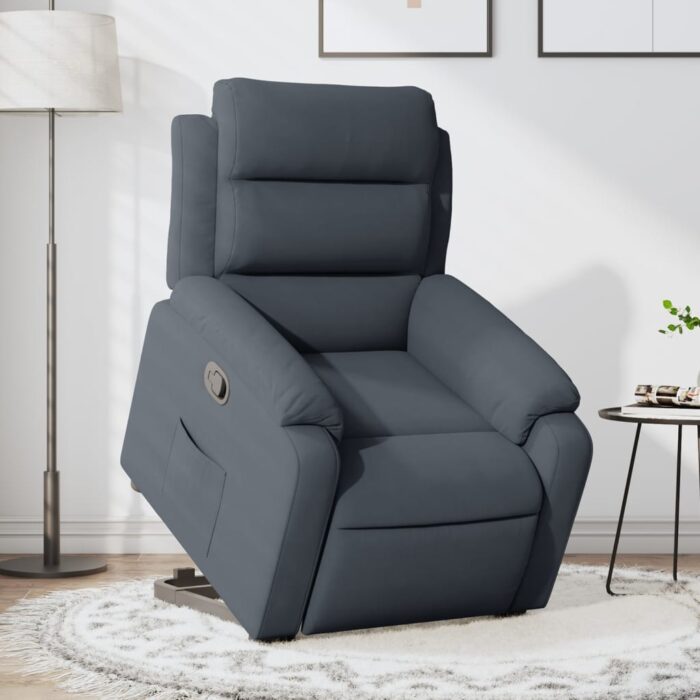 Fauteuil inclinable Gris foncé Velours – Image 1