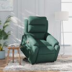 Fauteuil inclinable Vert foncé Velours – Image 12