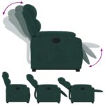 Fauteuil inclinable Vert foncé Velours – Image 4
