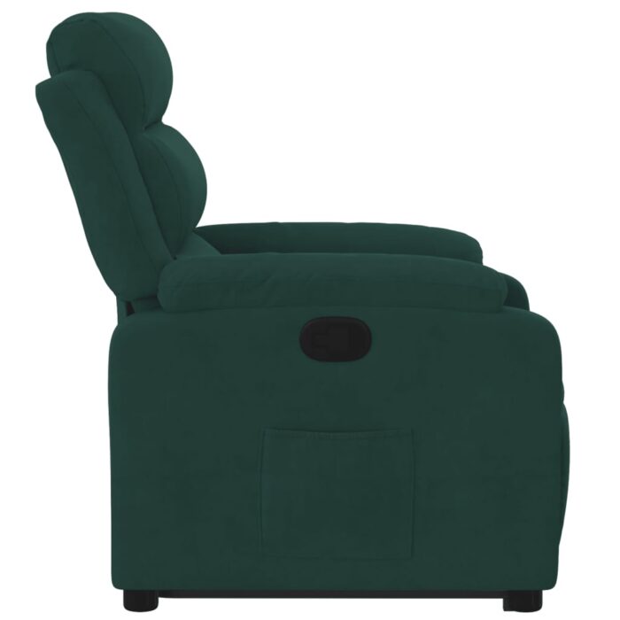 Fauteuil inclinable Vert foncé Velours – Image 7
