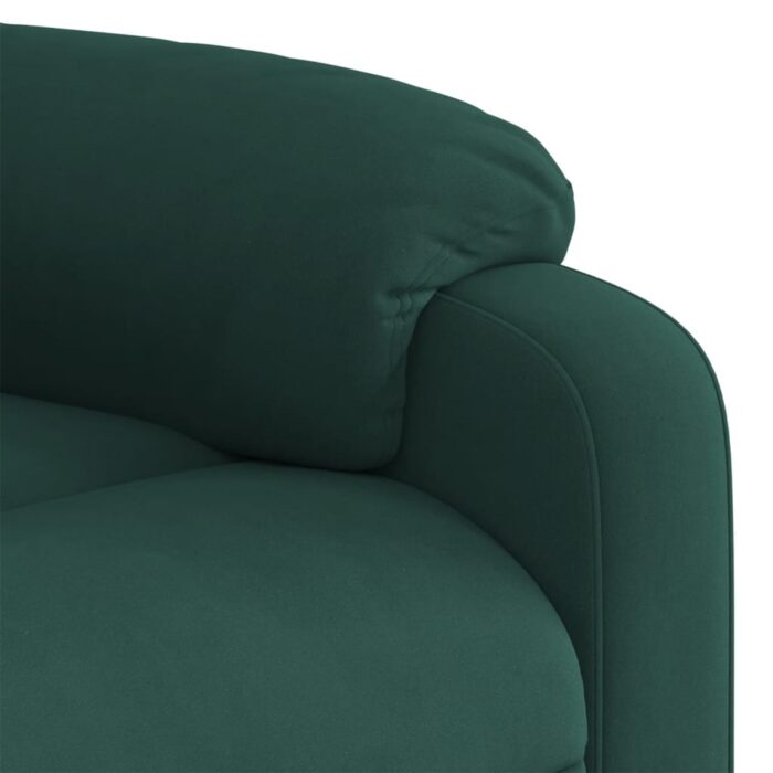 Fauteuil inclinable Vert foncé Velours – Image 8