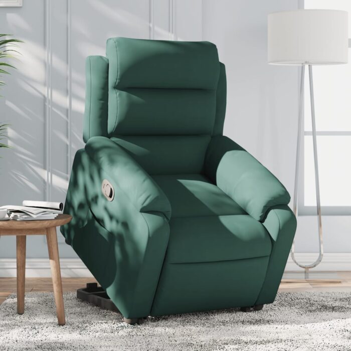 Fauteuil inclinable Vert foncé Velours – Image 1