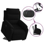 Fauteuil inclinable Noir Velours – Image 3