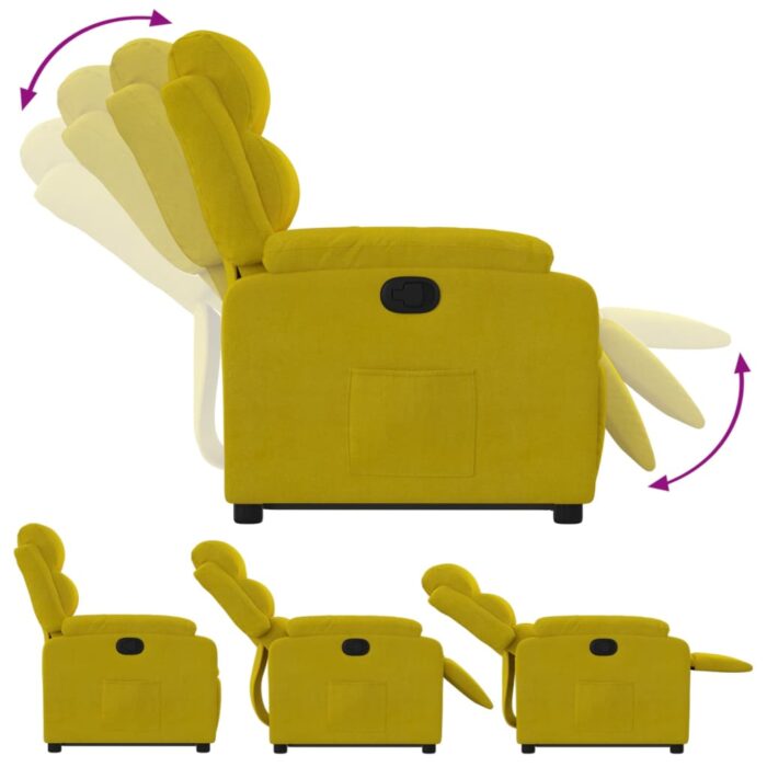 Fauteuil inclinable Jaune Velours – Image 4