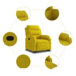 Fauteuil inclinable Jaune Velours – Image 5