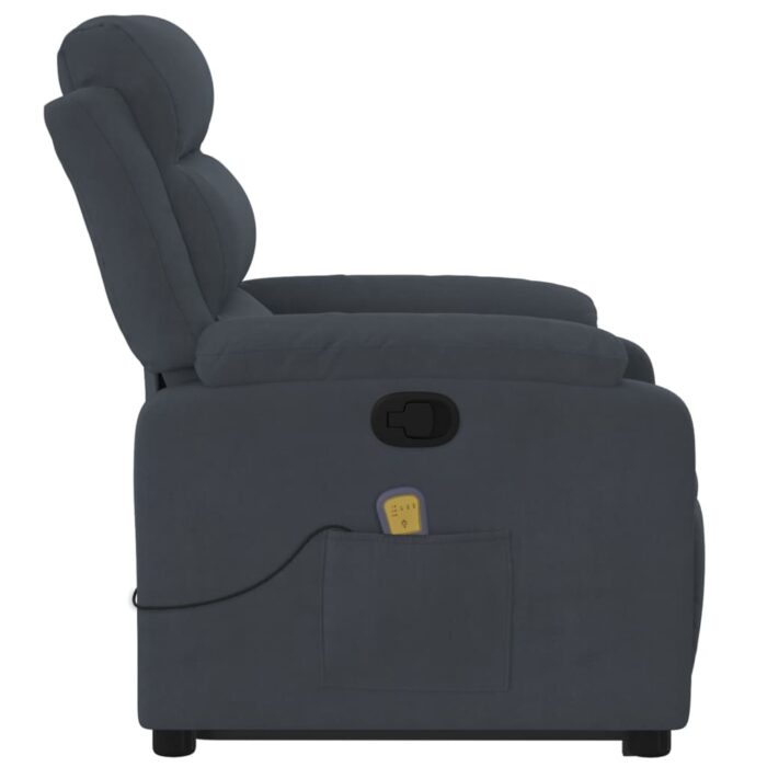 Fauteuil de massage inclinable Gris foncé Velours – Image 7