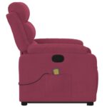 Fauteuil de massage inclinable Rouge bordeaux Velours – Image 7