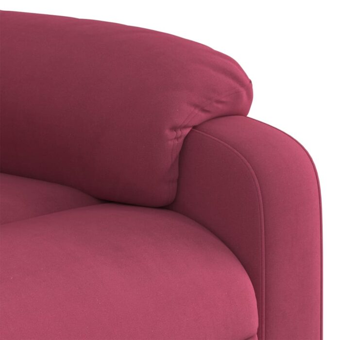 Fauteuil de massage inclinable Rouge bordeaux Velours – Image 8