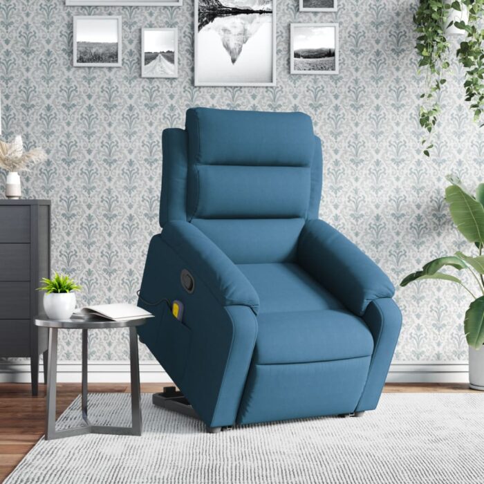 Fauteuil de massage inclinable Bleu Velours – Image 12