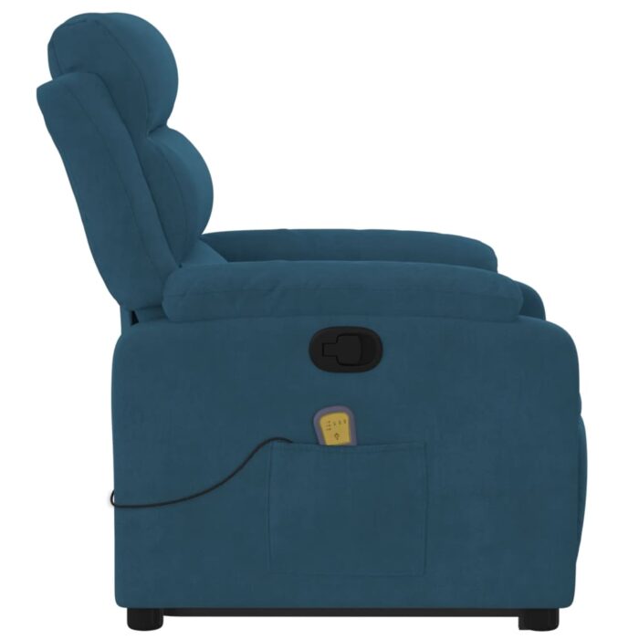 Fauteuil de massage inclinable Bleu Velours – Image 7