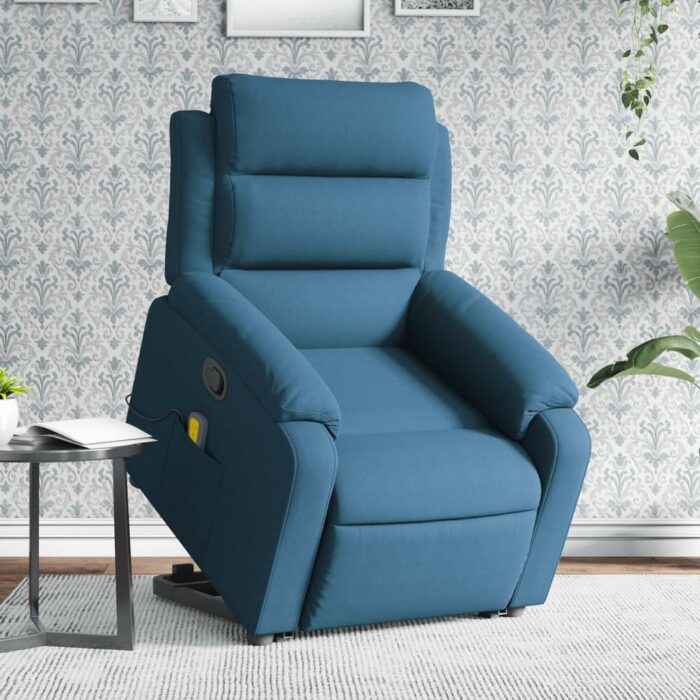 Fauteuil de massage inclinable Bleu Velours – Image 1