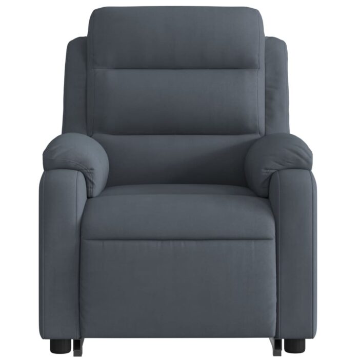 Fauteuil inclinable électrique gris foncé velours – Image 6