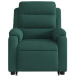 Fauteuil inclinable électrique vert foncé velours – Image 6
