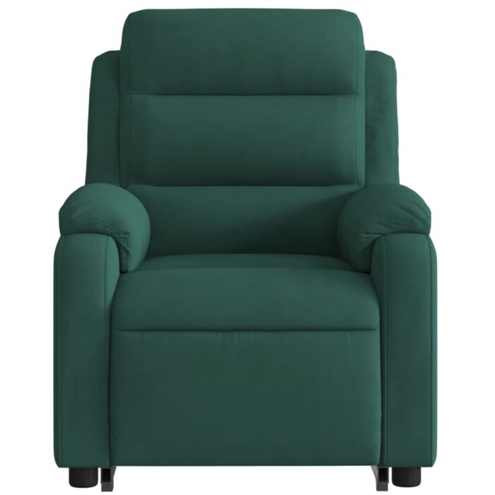 Fauteuil inclinable électrique vert foncé velours – Image 6