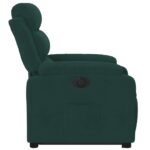 Fauteuil inclinable électrique vert foncé velours – Image 7