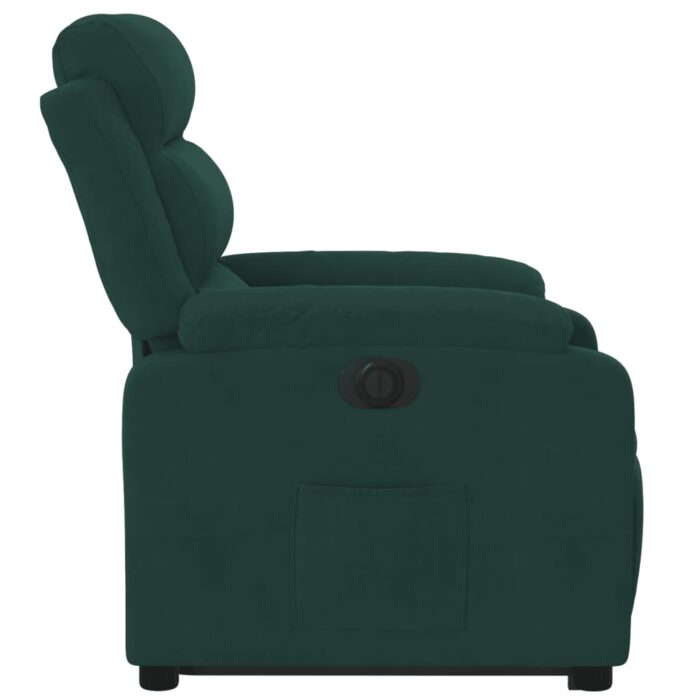 Fauteuil inclinable électrique vert foncé velours – Image 7