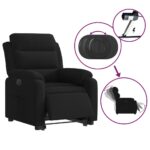 Fauteuil inclinable électrique noir velours – Image 3