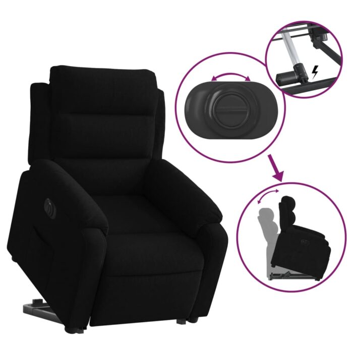 Fauteuil inclinable électrique noir velours – Image 8