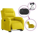 Fauteuil inclinable électrique jaune Velours – Image 3