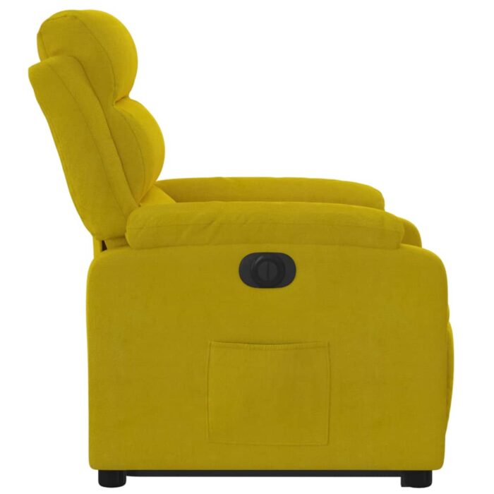 Fauteuil inclinable électrique jaune Velours – Image 7