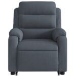 Fauteuil inclinable de massage électrique gris foncé velours – Image 6