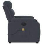 Fauteuil inclinable de massage électrique gris foncé velours – Image 7
