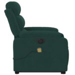Fauteuil inclinable de massage électrique vert foncé velours – Image 7