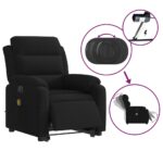 Fauteuil inclinable de massage électrique noir velours – Image 3