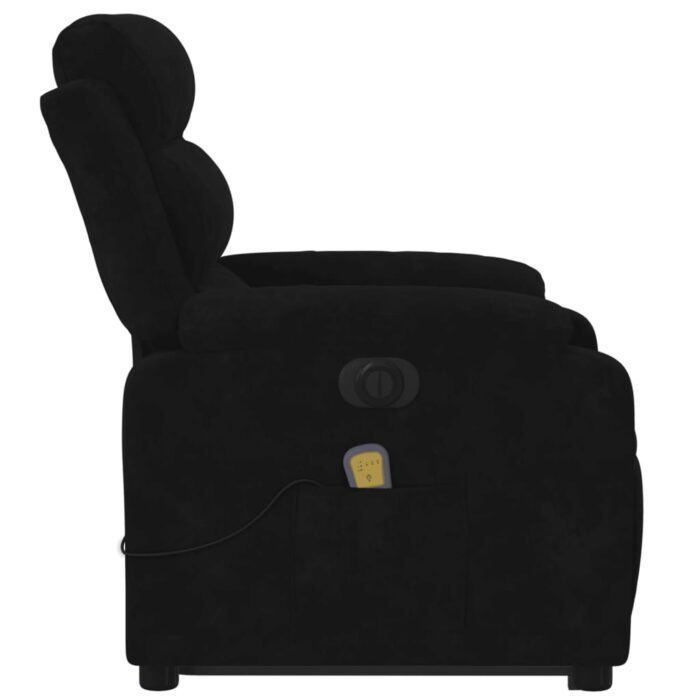 Fauteuil inclinable de massage électrique noir velours – Image 7