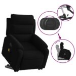 Fauteuil inclinable de massage électrique noir velours – Image 8