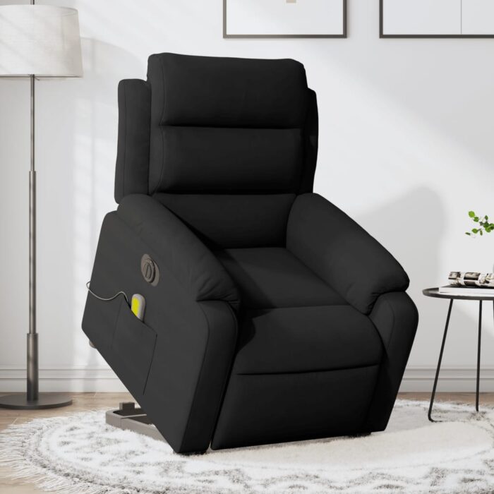 Fauteuil inclinable de massage électrique noir velours – Image 1