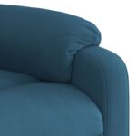 Fauteuil inclinable de massage électrique bleu velours – Image 9