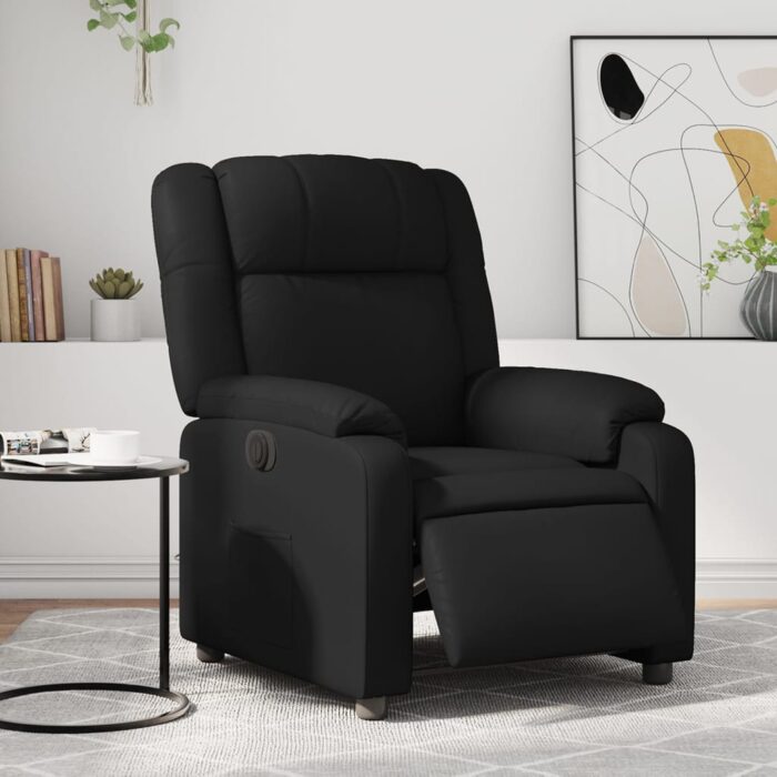Fauteuil inclinable électrique Noir Similicuir – Image 1