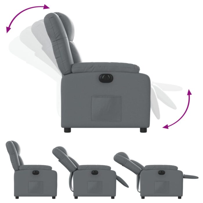 Fauteuil inclinable électrique Gris Similicuir – Image 4