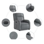 Fauteuil inclinable électrique Gris Similicuir – Image 5