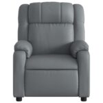 Fauteuil inclinable électrique Gris Similicuir – Image 6