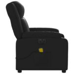 Fauteuil de massage inclinable électrique noir similicuir – Image 7