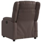 Fauteuil de massage inclinable électrique marron similicuir – Image 2