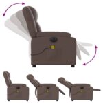 Fauteuil de massage inclinable électrique marron similicuir – Image 4