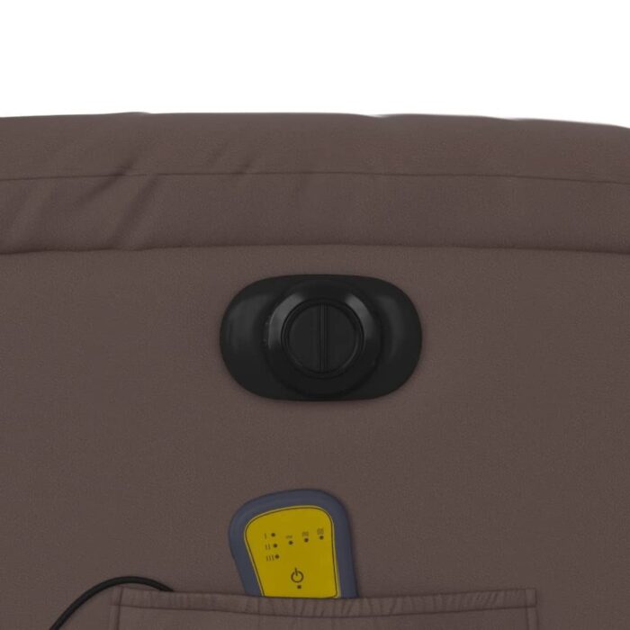 Fauteuil de massage inclinable électrique marron similicuir – Image 9