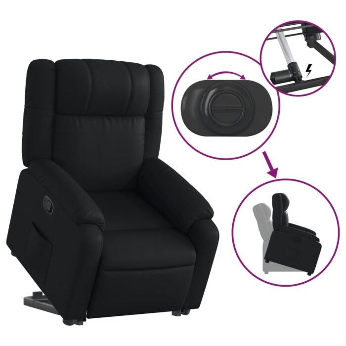 Fauteuil inclinable Noir Similicuir – Image 3
