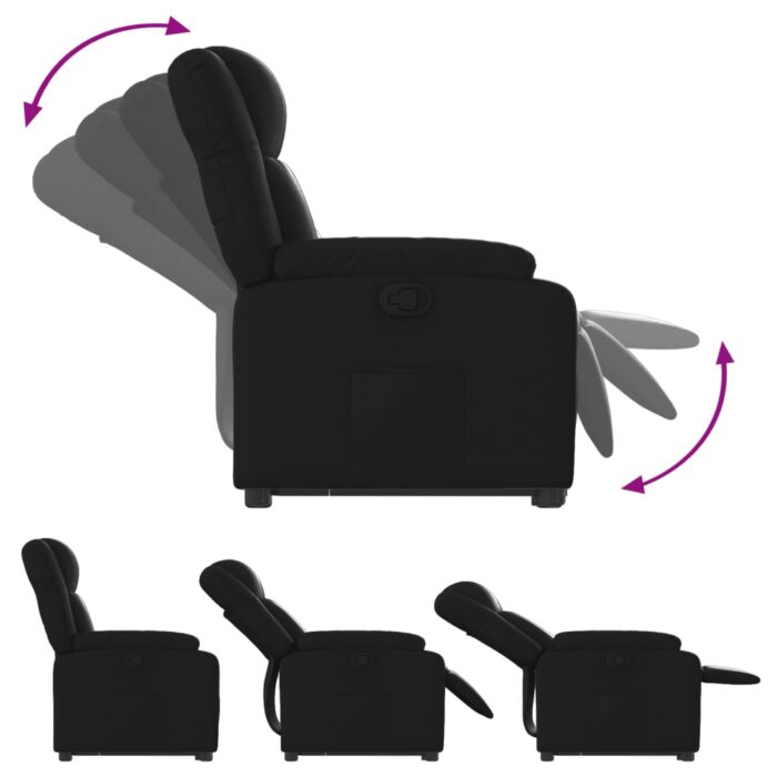 Fauteuil inclinable Noir Similicuir – Image 4