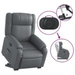 Fauteuil inclinable Gris Similicuir – Image 3