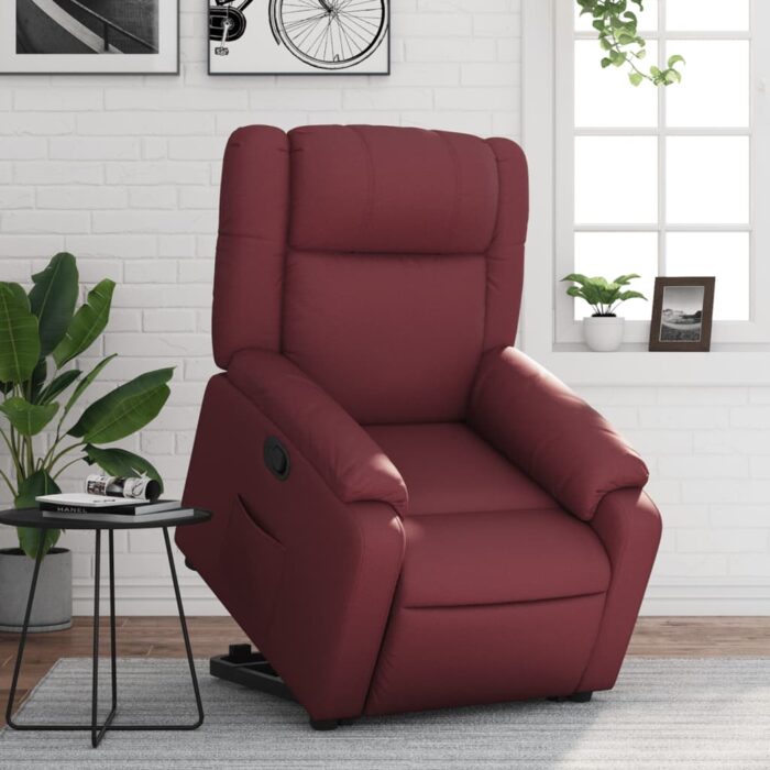 Fauteuil inclinable Rouge bordeaux Similicuir – Image 1