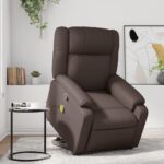 Fauteuil inclinable de massage Marron Similicuir