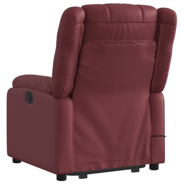 Fauteuil inclinable de massage Rouge bordeaux Similicuir – Image 2