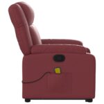 Fauteuil inclinable de massage Rouge bordeaux Similicuir – Image 7