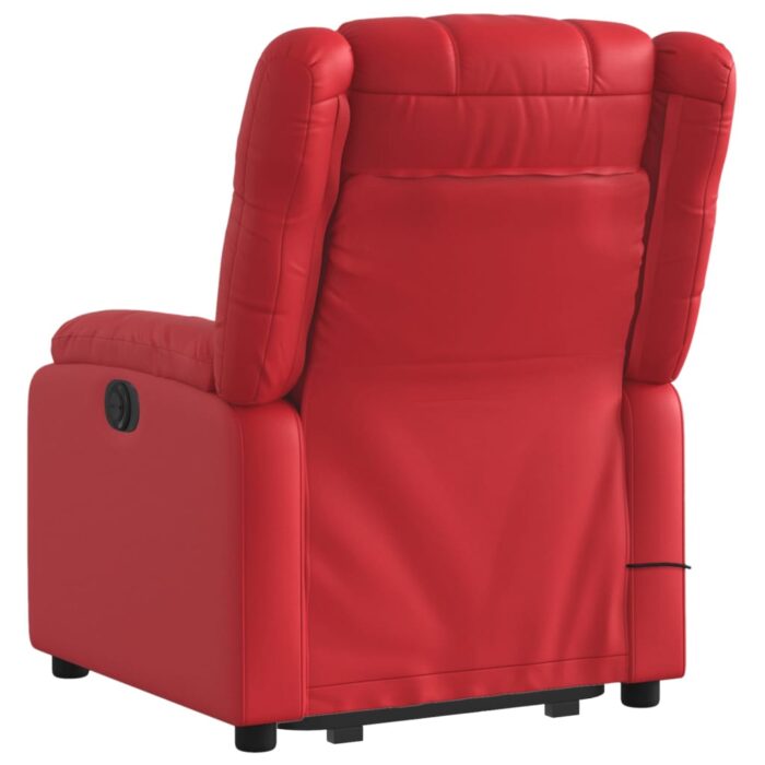 Fauteuil inclinable de massage Rouge Similicuir – Image 2