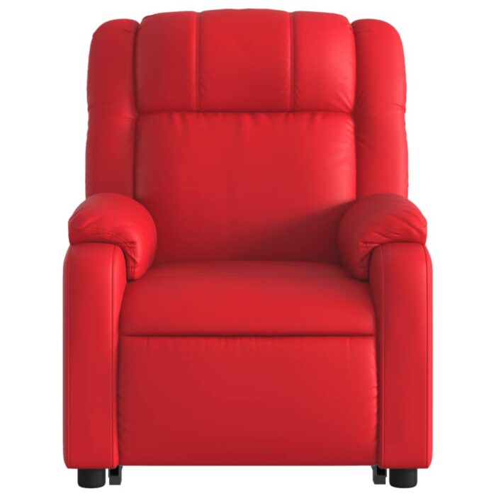 Fauteuil inclinable de massage Rouge Similicuir – Image 6