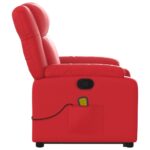 Fauteuil inclinable de massage Rouge Similicuir – Image 7